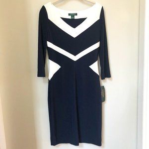 NEW Lauren by Ralph Lauren Colorblock Dress